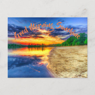 Good Morning Sunrise Sandy Tropical Beach Postcard