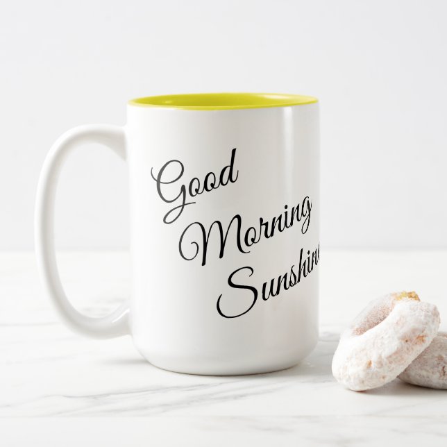 Good Morning Sunshine and Lemons Coffee Mug (With Donut)