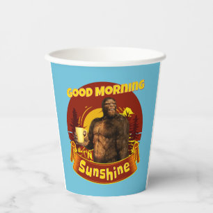 Good Morning Sunshine Bigfoot Coffee Humour Art Paper Cups