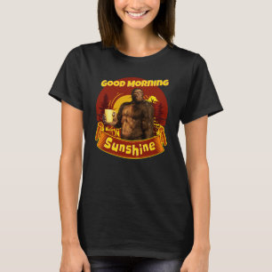 Good Morning Sunshine Bigfoot Coffee Humour Art T-Shirt