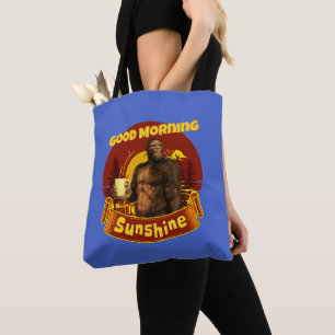 Good Morning Sunshine Bigfoot Coffee Humour Art Tote Bag