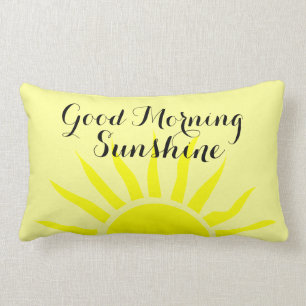 "Good Morning Sunshine"   Bright Yellow Sun Lumbar Cushion