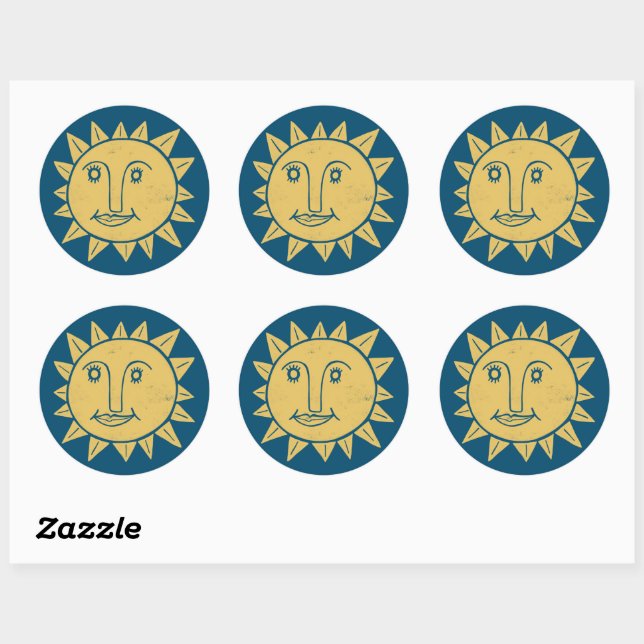 GOOD MORNING SUNSHINE Colourful Set of Classic Round Sticker (Sheet)