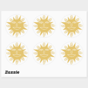 GOOD MORNING SUNSHINE Colourful Set of Classic Round Sticker