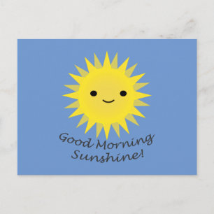 Good Morning Sunshine Cute Kawaii Sun Holiday Postcard
