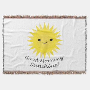 Good Morning Sunshine Cute Kawaii Sun Throw Blanket