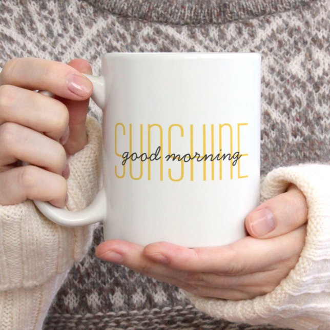 Good Morning Sunshine Cute Quote Trendy Yellow  Coffee Mug (Creator Uploaded)