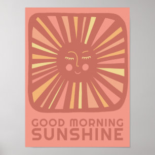 Good Morning Sunshine Cute Sun Nursery Baby Room  Poster