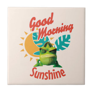 Good Morning Sunshine Funny Chameleon Ceramic Tile