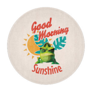 Good Morning Sunshine Funny Chameleon Cutting Board