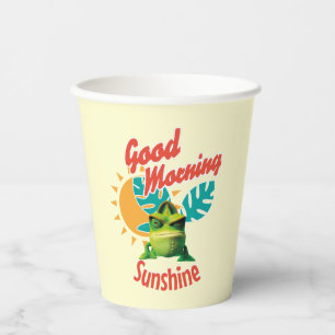 Good Morning Sunshine Funny Chameleon Paper Cups