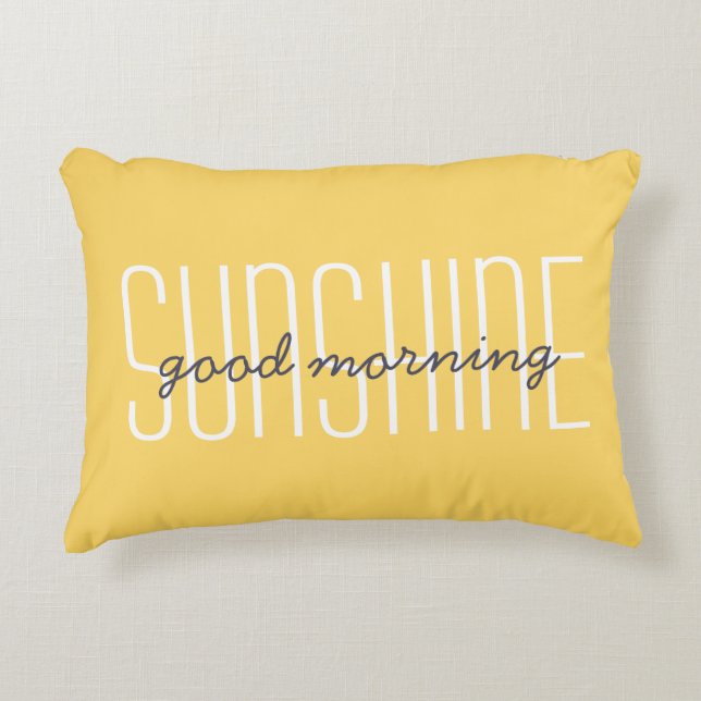 Good Morning Sunshine Quote Yellow Decorative Cushion (Front)