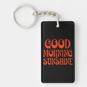Good Morning Sunshine Retro Decor Print Key Ring