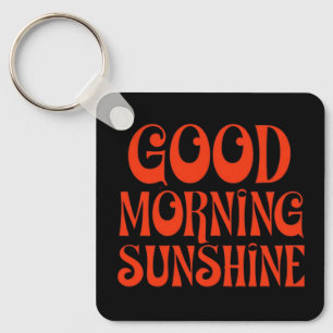 Good Morning Sunshine Retro Decor Print Key Ring