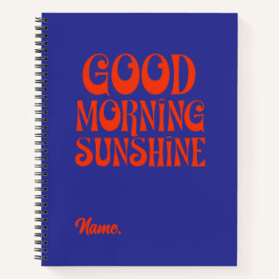 Good Morning Sunshine Retro Decor Print Notebook