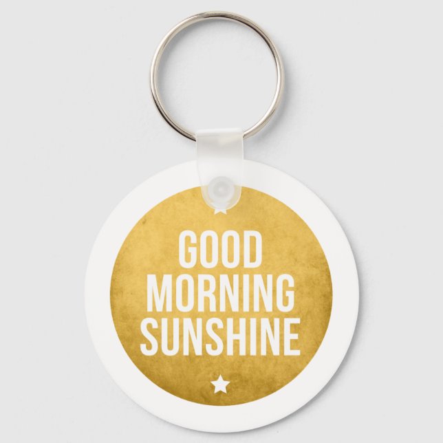 good morning sunshine, word art, text design key ring (Front)