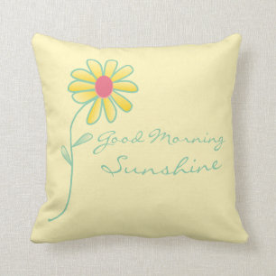 " Good Morning Sunshine" Yellow and Green Daisy Cushion