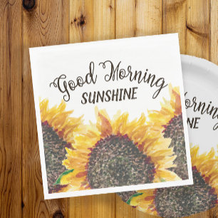 Good Morning Sunshine Yellow Brown Sunflowers Napkin