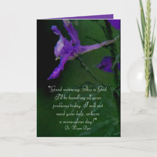 "Good morning. This is God." Inspirational Card