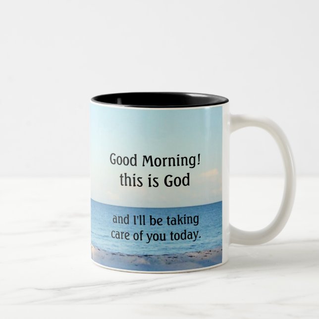 "Good morning, this is God" Two-Tone Coffee Mug (Right)