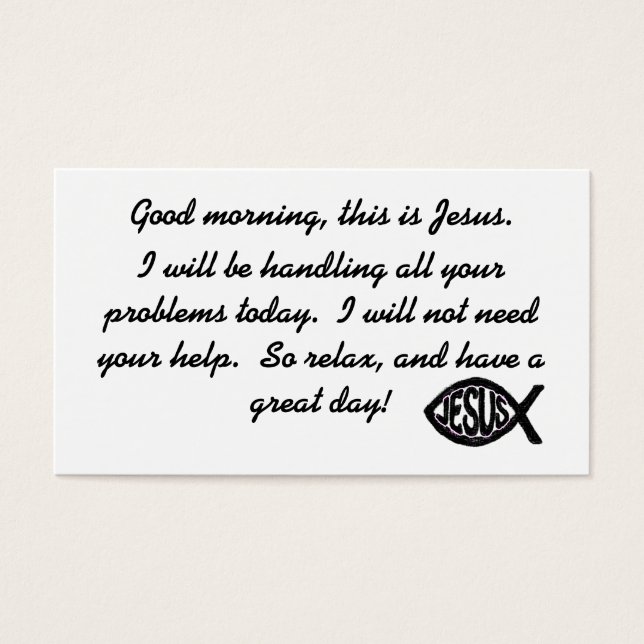 Good morning this is Jesus business card (Front)