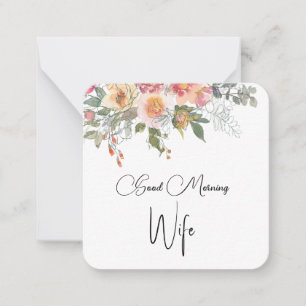 Good Morning Wife Peach Floral Card
