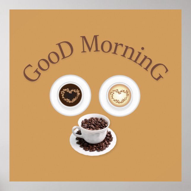Good morning with coffee poster (Front)