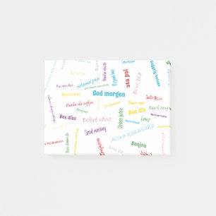 Good morning word cloud post-it notes