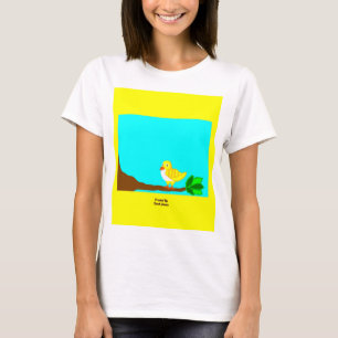 Good Morning Yellow Bird Women's White T Shirt
