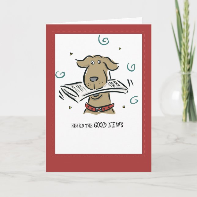 Good News Dog Congratulations Card (Front)