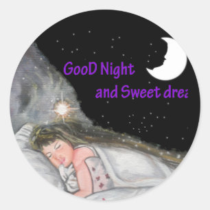Good Night Classic Round Sticker