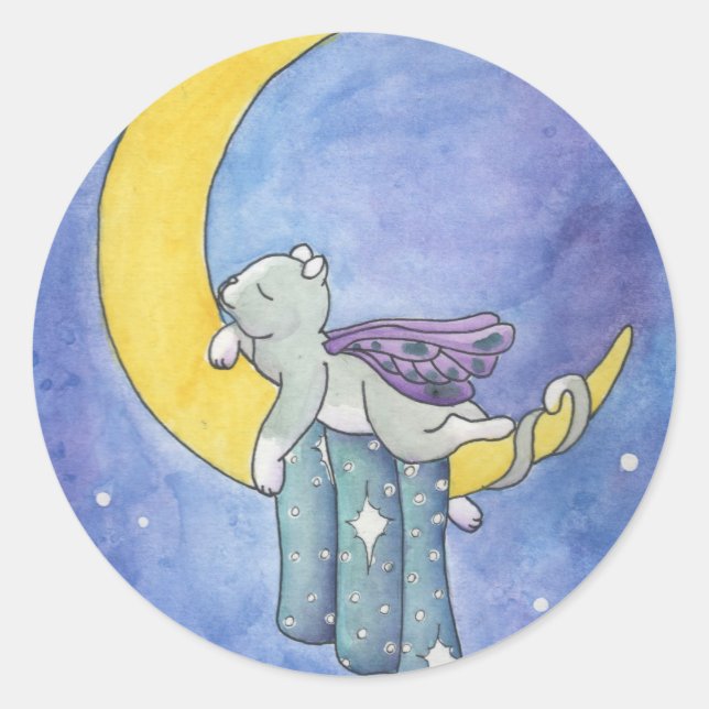 Good Night Classic Round Sticker (Front)