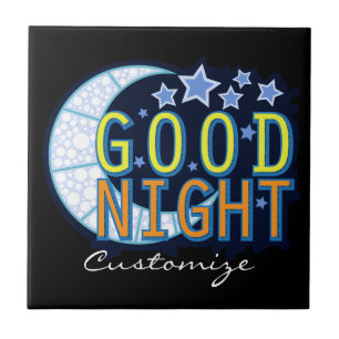Good Night Crescent Moon Thunder_Cove Ceramic Tile