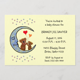 Good Night Koala Moon Baby Shower Invitaton Invitation