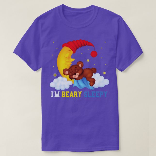 Good Night Moonlight Sleeping Bear Sleeping T-Shirt (Design Front)