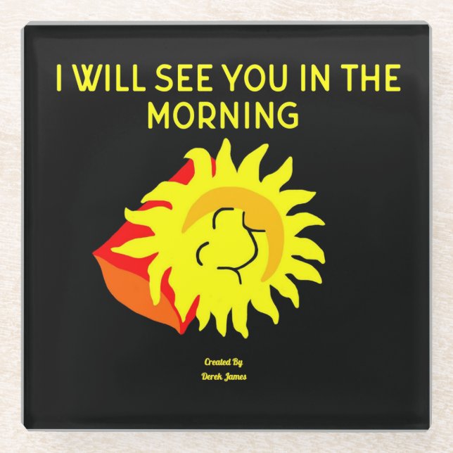 Good Night Sun Glass Coaster (Front)