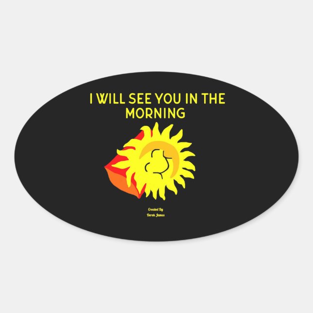 Good Night Sun Oval Sticker (Front)