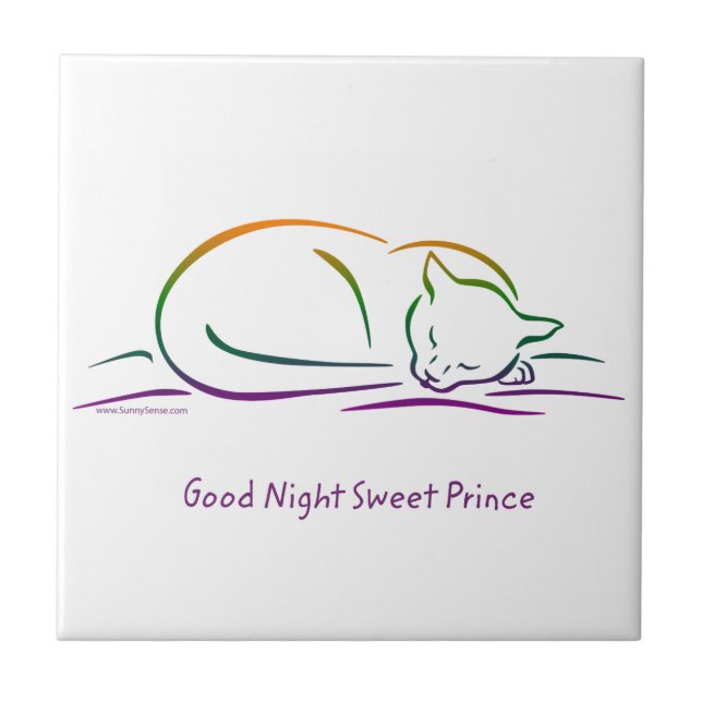 Good Night Sweet Prince (Cat) Tile (Front)