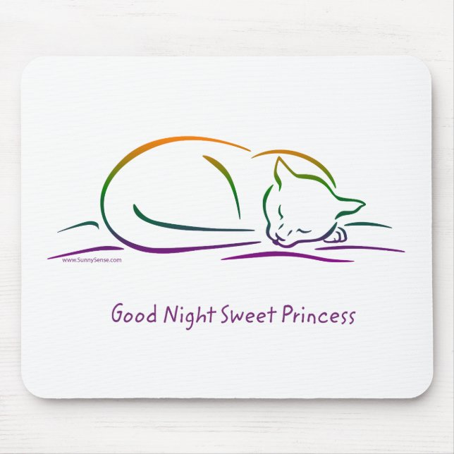 Good Night Sweet Princess (Cat) Mouse Pad (Front)