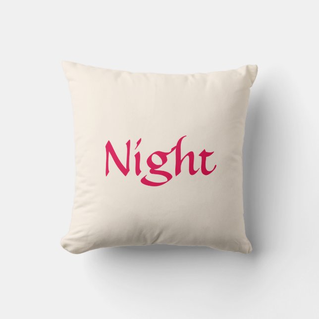Good Night Throw Pillow (Front)