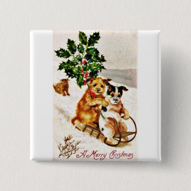 Good Old Christmas 15 Cm Square Badge (Front)