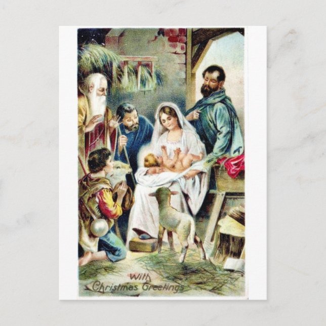 Good Old Christmas Holiday Postcard (Front)