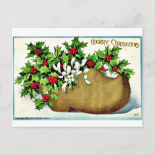 Good Old Christmas Holiday Postcard
