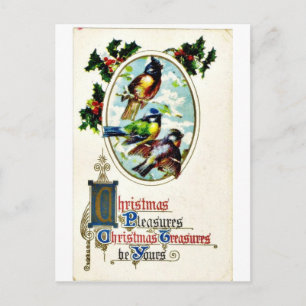 Good Old Christmas Holiday Postcard