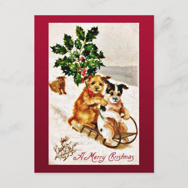 Good Old Christmas Holiday Postcard (Front)