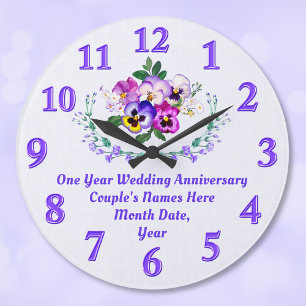 Good One Year Anniversary Gifts for Her, ANY Year Large Clock