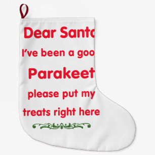 good Parakeet Large Christmas Stocking