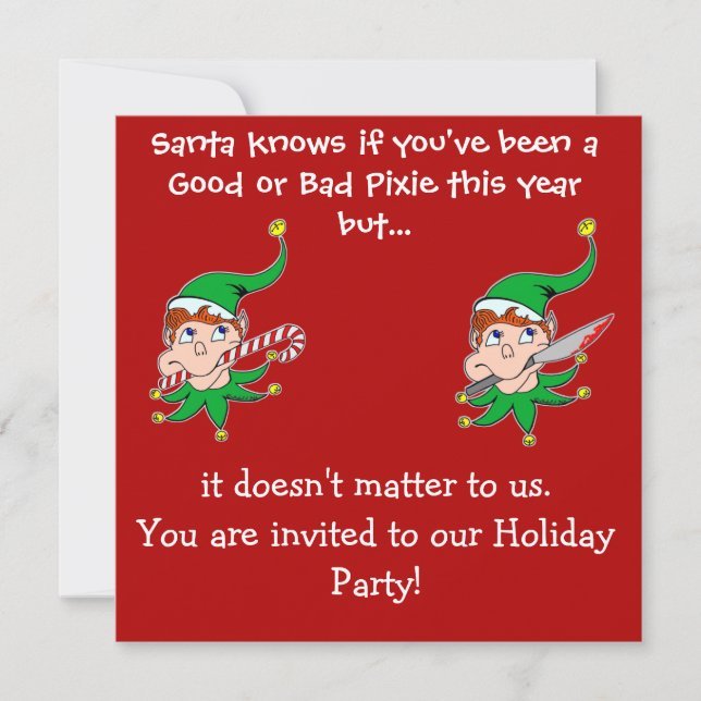 Good Pixie Bad Pixie Party invitation (Front)