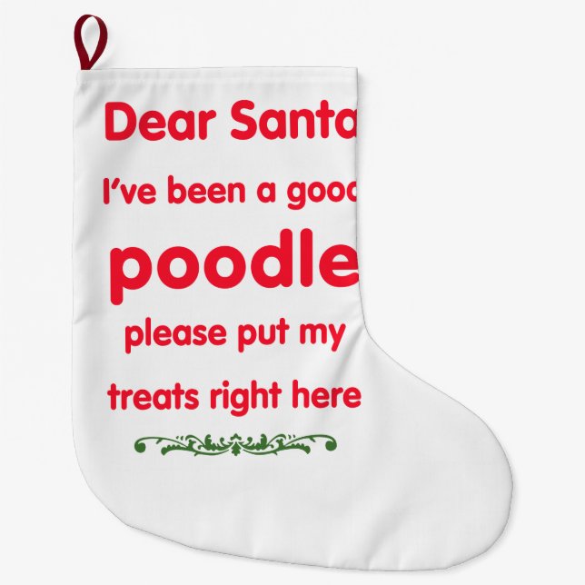 good poodle large christmas stocking (Front)