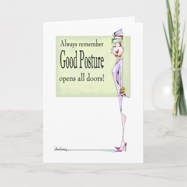 Good Posture Funny Woman Birthday card (Front)